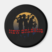 Retro New Orleans Jazz Magneet (Voorkant)