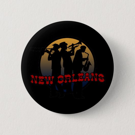 Retro New Orleans Jazz Ronde Button 5,7 Cm (Voorkant)