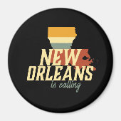  Retro New Orleans Louisiana USA City Map Magneet (Voorkant)