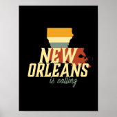 Retro New Orleans Louisiana USA City Map Poster (Voorkant)