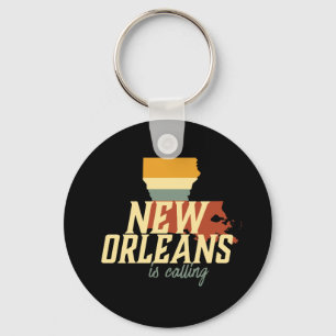  Retro New Orleans Louisiana USA City Map Sleutelhanger