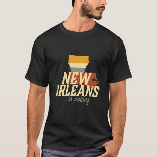  Retro New Orleans Louisiana USA City Map T-shirt (Voorkant)
