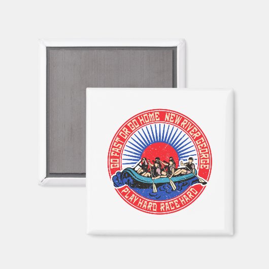 Retro New River George Rafting _1 Magneet (Voorkant / Achterkant)
