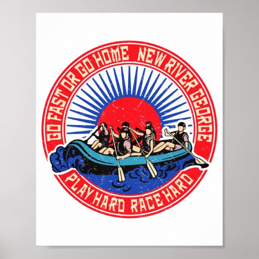Retro New River George Rafting _1  Poster (Voorkant)