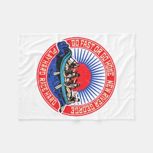 Retro New River George Rafting  Fleece Deken (Voorkant (Horizontaal))