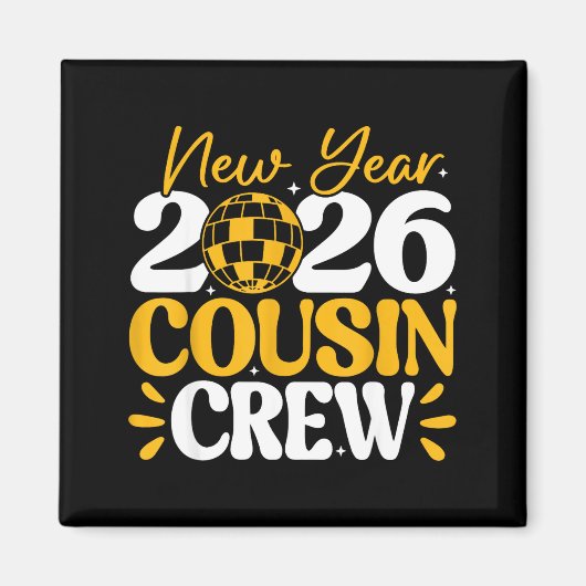 Retro New Year 2026 Cousin Crew New Years Eve Nye Magneet (Voorkant)