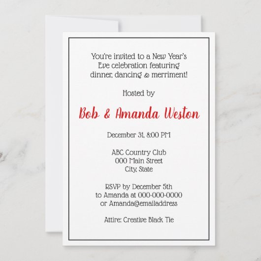 Retro New Year's Celebration Let's Party Kaart (Achterkant)