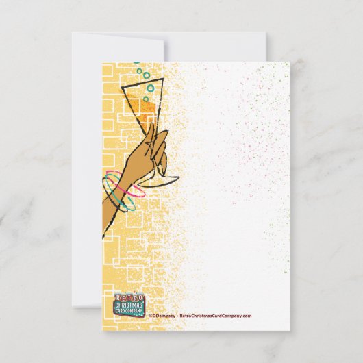 Retro New Years Eve Vakantie Uitnodiging (Achterkant)