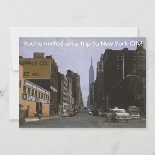 Retro New York 1963 Uitnodiging (Voorkant)