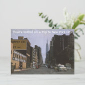 Retro New York 1963 Uitnodiging (Staand voorkant)