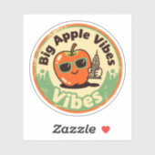 Retro New York_ Appel met Empire State Building Sticker (Vel)