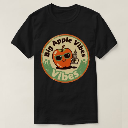 Retro New York_ Apple met Empire State Building T-shirt (Design voorkant)