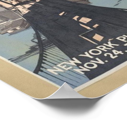 Retro  New York Bridge Poster (Hoek)