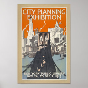 Retro New York Bridge Poster