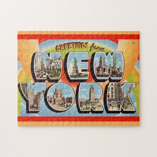 Retro New York City 11x14 Legpuzzel (Horizontaal)