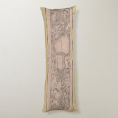 Retro New York City Central Park Map 1880s Pillow Lichaamskussen (Achterkant (Verticaal))