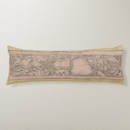 Retro New York City Central Park Map 1880s Pillow Lichaamskussen