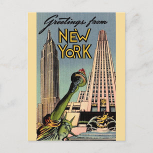 Retro New York City Groet Briefkaart