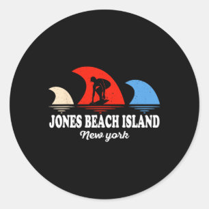 Retro New York Jones Beach Island surfen Ronde Sticker