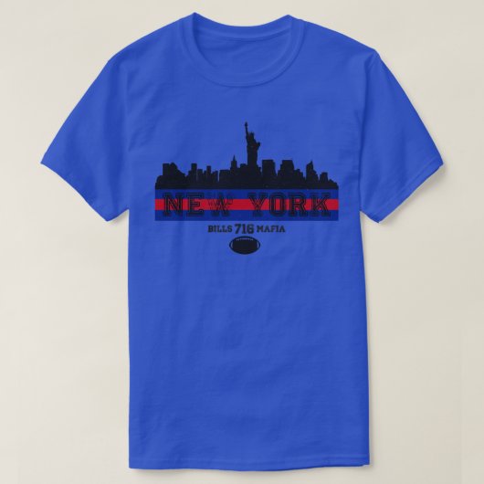 Retro New York Skyline 716 T-shirt (Design voorkant)