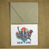 Retro New York skyline silhouet Briefkaart