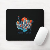 Retro New York Skyline Silhouette _1  Muismat (Met muis)