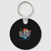 Retro New York Skyline Silhouette  Sleutelhanger (Voorkant)