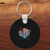 Retro New York Skyline Silhouette  Sleutelhanger (Voorkant)