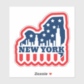 Retro New York State Vlag Sticker (Vel)