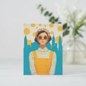 Retro New York Sunshine Briefkaart (Staand voorkant)