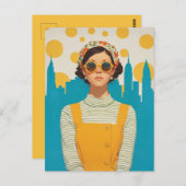 Retro New York Sunshine Briefkaart (Voorkant / Achterkant)
