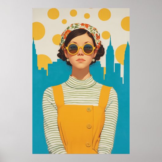 Retro New York Sunshine Poster (Voorkant)