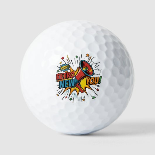 Retro New You: Minimalist Geometric Revival Golfballen (Voorkant)
