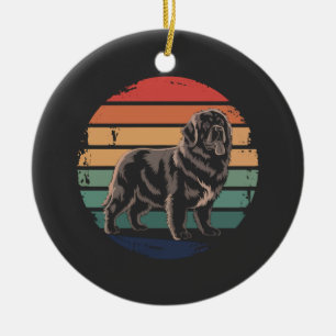 Retro Newfoundland Vintage cadeaus voor hondenlief Keramisch Ornament
