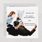 Retro Newspaper 1950 Kaart (Voorkant / Achterkant)