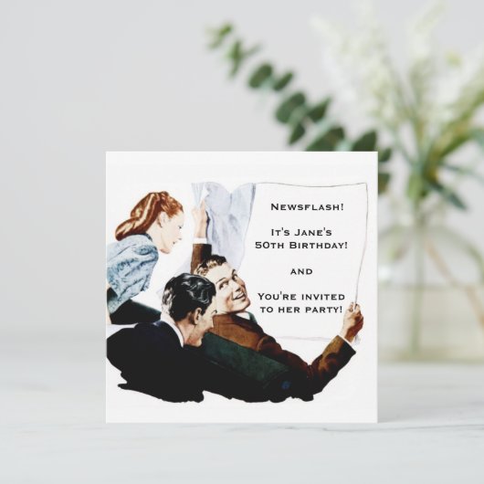 Retro Newspaper 1950 Kaart (Staand voorkant)