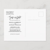 Retro Newspaper Black White Photo Save the Date Uitnodiging Briefkaart (Achterkant)