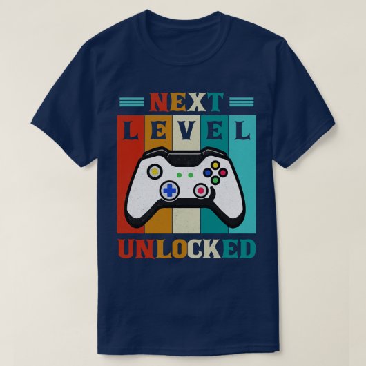 Retro Next Level Ontgrendeld Grappig Video Gaming  T-shirt (Design voorkant)
