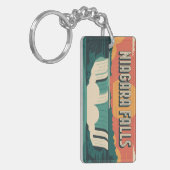 Retro Niagara Falls Zonsondergang Sleutelhanger (Voorkant Links)