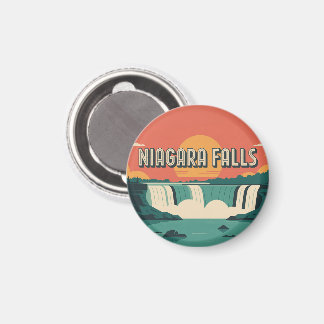Retro Niagara Falls Zonsondergang Sleutelhanger Magneet