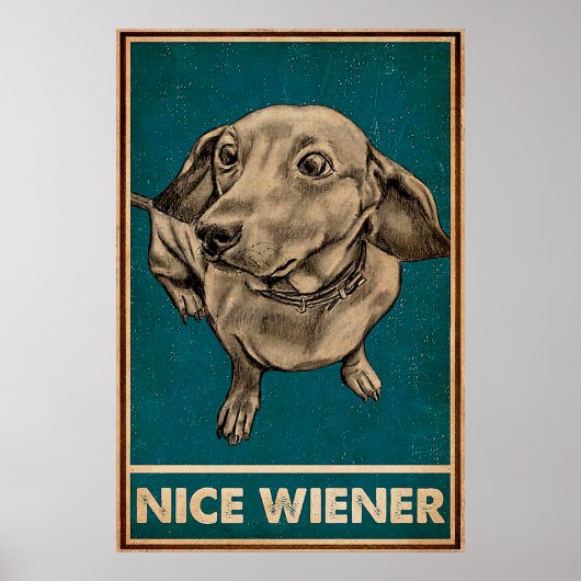 Retro Nice Butt Dachshund-hond grappige citaten Poster (Voorkant)