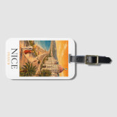 Retro Nice Côte d’Azur Promenade des Anglais View Bagagelabel (Voorkant (horizontaal))