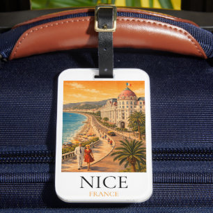 Retro Nice Côte d'Azur Promenade des Anglais Uitzi Bagagelabel