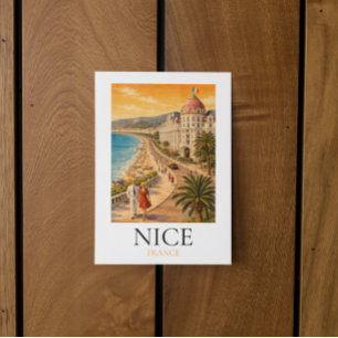 Retro Nice Côte d'Azur Promenade des Anglais Uitzi Briefkaart