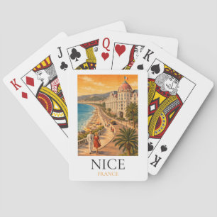 Retro Nice Côte d'Azur Promenade des Anglais Uitzi Pokerkaarten