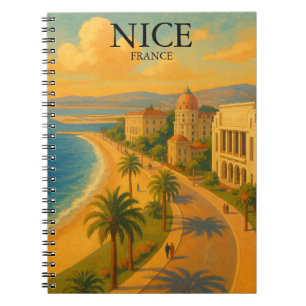 Retro Nice Frankrijk Franse Rivièra Promenade Notitieboek