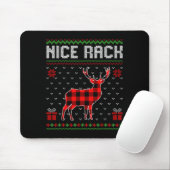 Retro Nice Rack Ugly Christmas Sweater Couples Mat Muismat (Met muis)