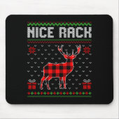 Retro Nice Rack Ugly Christmas Sweater Couples Mat Muismat (Voorkant)