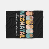 Retro NICU Nurse Shirt Neonatale intensive care un Fleece Deken (Voorkant (Horizontaal))