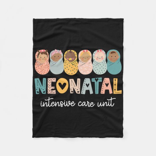 Retro NICU Nurse Shirt Neonatale intensive care un Fleece Deken (Voorkant)